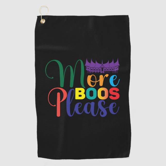 Halloween More Boos Please Birthday Golf Towel (Front)