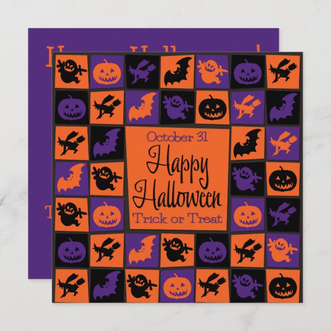 Halloween mosaic invitation (Front/Back)