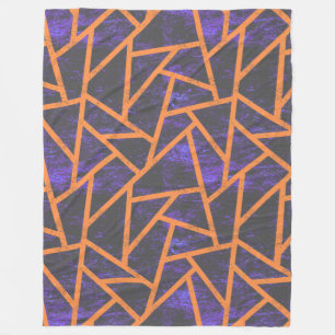 Halloween mosaic patttern fleece blanket