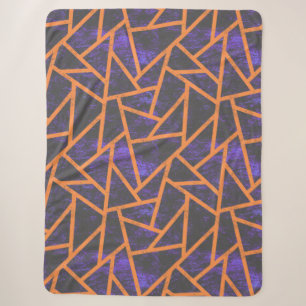 Halloween mosaic patttern sherpa blanket