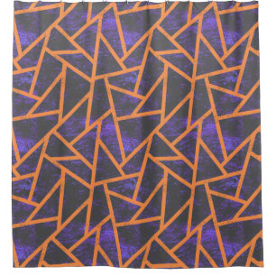 Halloween mosaic patttern shower curtain