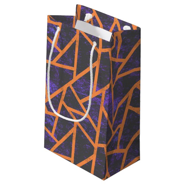 Halloween mosaic patttern small gift bag (Back Angled)