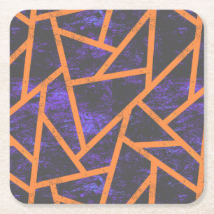 Halloween mosaic patttern square paper coaster