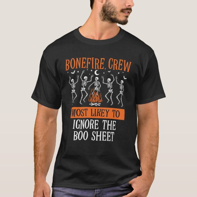 Halloween Most Likely To Group Matching Skeleton T-Shirt (Front)