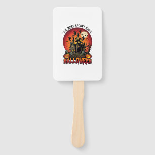 Halloween Most Spooky Night Haunted House Ghosts P Hand Fan