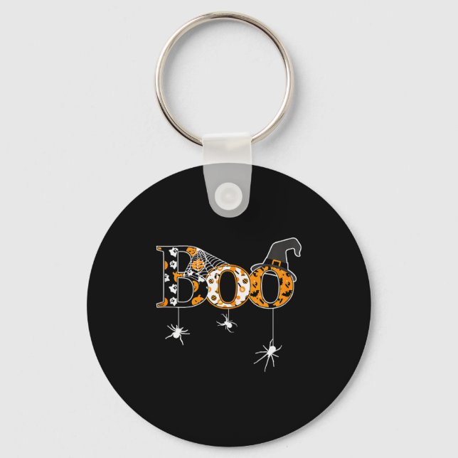 Halloween Motif - Boo  Key Ring (Front)