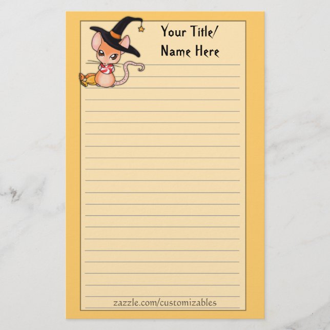 Halloween Mouse Stationery (Front)