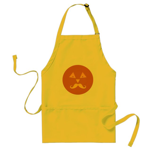 Halloween Moustache Pumpkin aprons (Front)