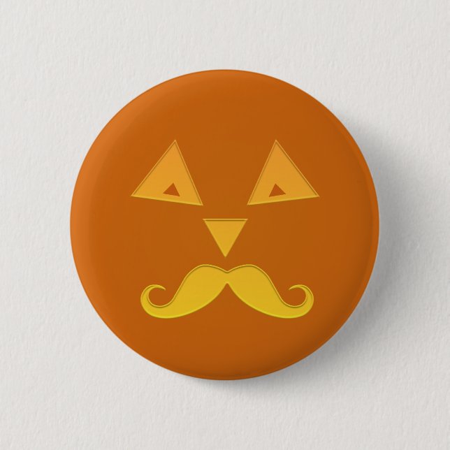 Halloween Moustache Pumpkin buttons (Front)