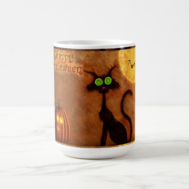 Halloween Mug/Black Cat Coffee Mug (Center)