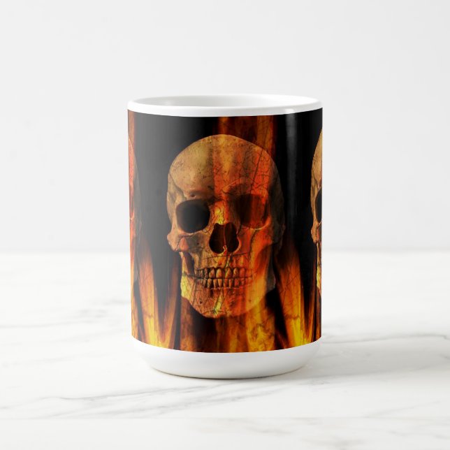 Halloween Mug/Skeleton on Fire Coffee Mug (Center)