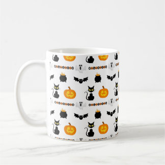 Halloween mugs with a cat theme