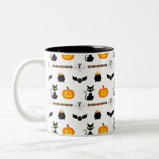 Halloween mugs with a cat theme