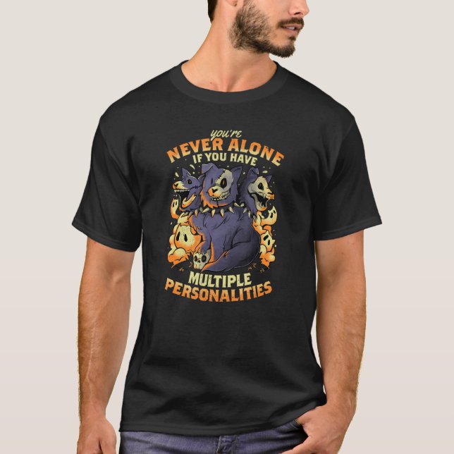 Halloween Multiple Personalities  Hound Dog Sarcas T-Shirt (Front)