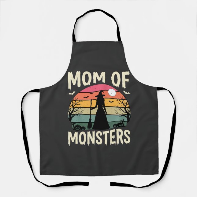 Halloween Mum Of Monsters Witch Sunset Apron (Front)