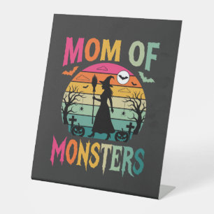 Halloween Mum of Monsters Witch Sunset Pedestal Sign