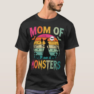 Halloween Mum of Monsters Witch Sunset T-Shirt