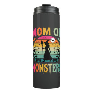 Halloween Mum of Monsters Witch Sunset Thermal Tumbler