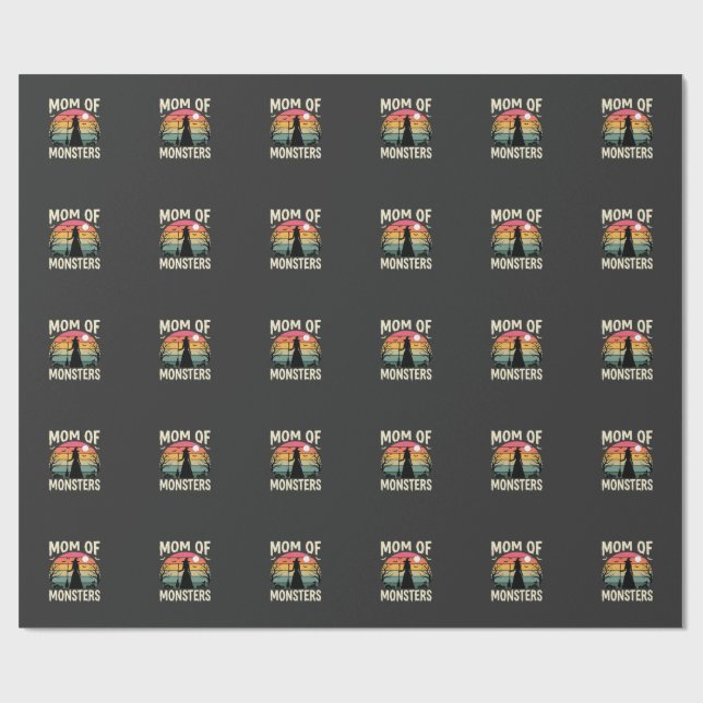 Halloween Mum Of Monsters Witch Sunset Wrapping Paper (Flat)