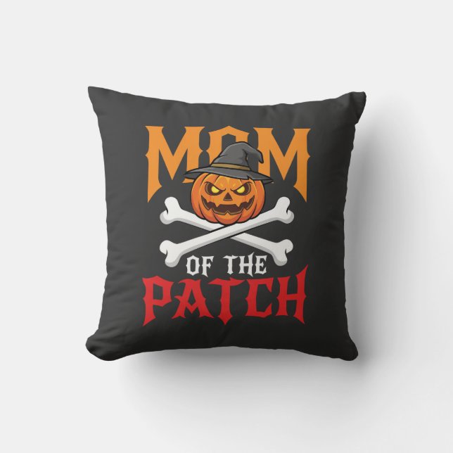 Halloween Mum of the Patch Pumpkin Witch Cushion (Front)