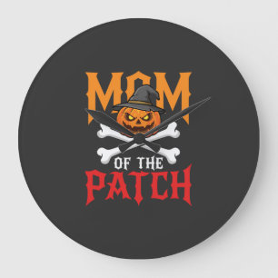 Halloween Mum of the Patch Pumpkin Witch Large Clock