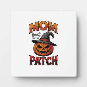 Halloween Mum Shirt Pumpkin Bones Vintage Art_1 Plaque