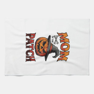 Halloween Mum Shirt Pumpkin Bones Vintage Art_1 Tea Towel