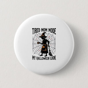 Halloween Mum Shirt Tired Costume Vintage Graphic_ 6 Cm Round Badge