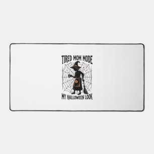 Halloween Mum Shirt Tired Costume Vintage Graphic_ Desk Mat