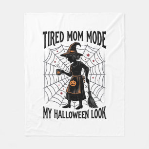 Halloween Mum Shirt Tired Costume Vintage Graphic_ Fleece Blanket