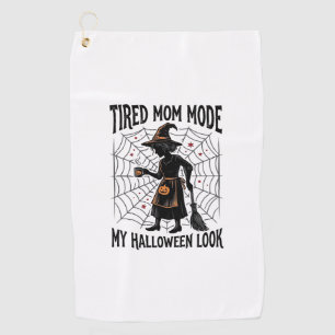Halloween Mum Shirt Tired Costume Vintage Graphic_ Golf Towel