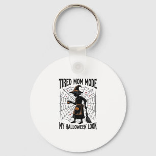 Halloween Mum Shirt Tired Costume Vintage Graphic_ Key Ring