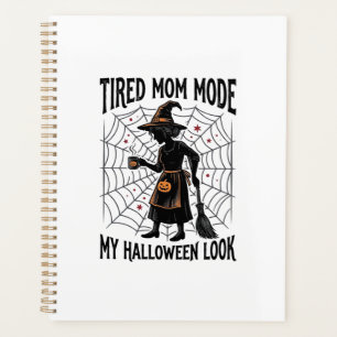 Halloween Mum Shirt Tired Costume Vintage Graphic_ Planner