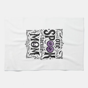 Halloween Mum Spooky Vintage Engraving Shirt Desig Tea Towel