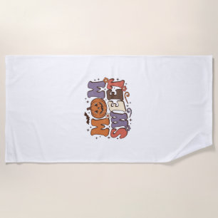 Halloween Mum Sweet Pumpkin Vintage Shirt Design_1 Beach Towel