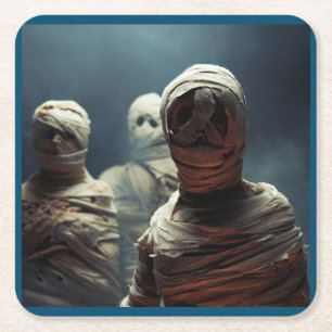 Halloween - Mummies 2 Square Paper Coaster