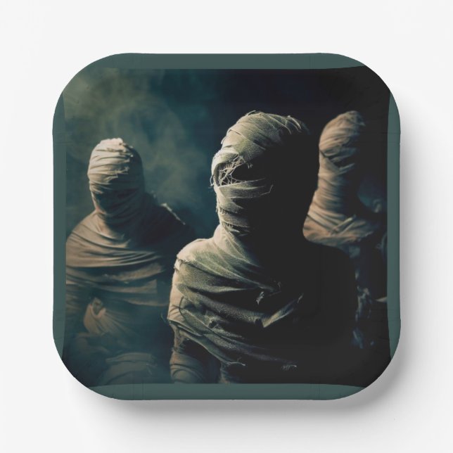 Halloween - Mummies 4 Paper Plate (Front)