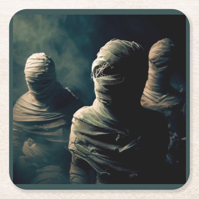 Halloween - Mummies 4 Square Paper Coaster (Front)