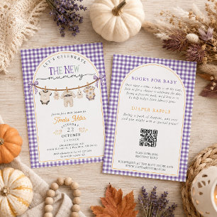 Halloween Mummy Baby Clothesline Baby Shower Invitation