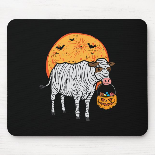 Halloween Mummy Cow Trick Treat Farm Costume Boys  Mouse Pad (Front)