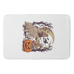Halloween Mummy French Bulldog Pumpkin Candy Witch Bath Mat