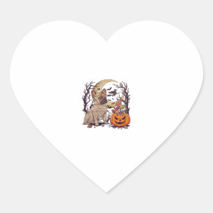 Halloween Mummy French Bulldog Pumpkin Candy Witch Heart Sticker