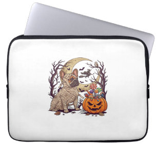 Halloween Mummy French Bulldog Pumpkin Candy Witch Laptop Sleeve