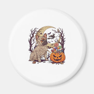 Halloween Mummy French Bulldog Pumpkin Candy Witch Magnet