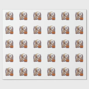 Halloween Mummy French Bulldog Pumpkin Candy Witch Wrapping Paper