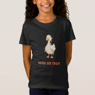 Halloween Mummy Goose Honk or Treat Girl T-Shirt