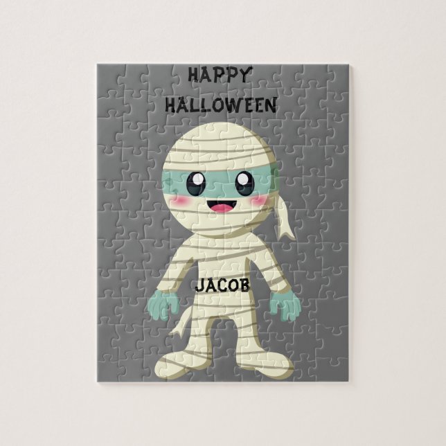HALLOWEEN "MUMMY" KIDS PUZZLE PERSONALIZED. (Vertical)