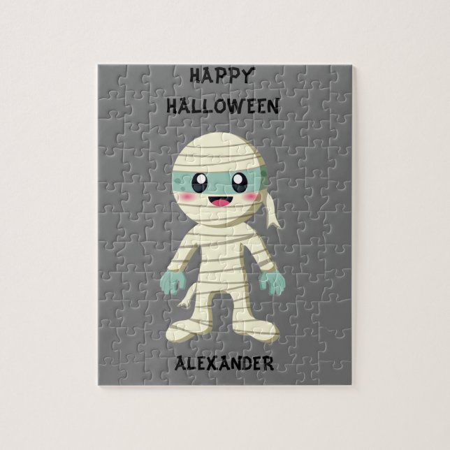 HALLOWEEN "MUMMY" KIDS PUZZLE PERSONALIZED. (Vertical)
