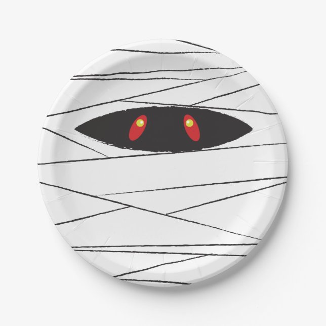Halloween Mummy Paper Plate (Front)