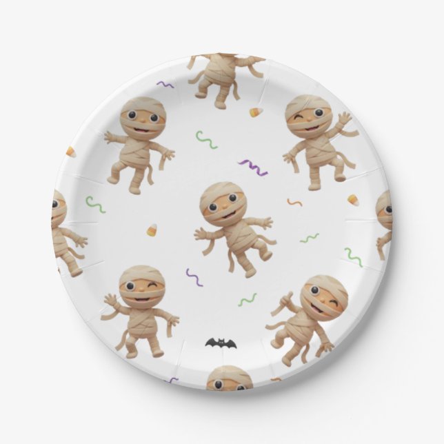HALLOWEEN MUMMY PAPER PLATE (Front)